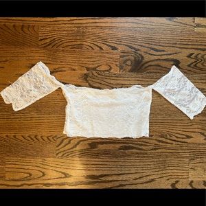 Naked wardrobe lace crop top